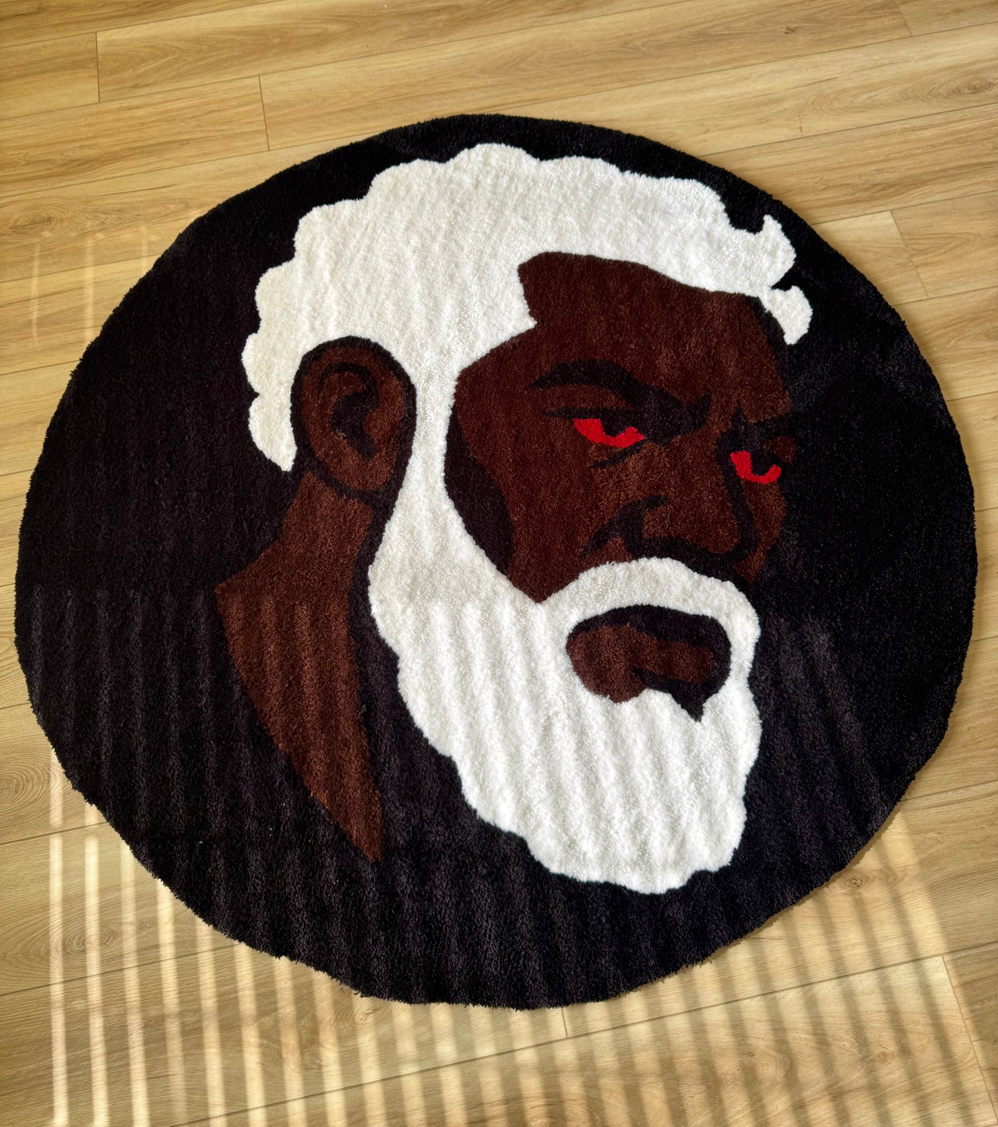 Christ Depiction – HandTufted Circular Rug Revelation 1:14-15