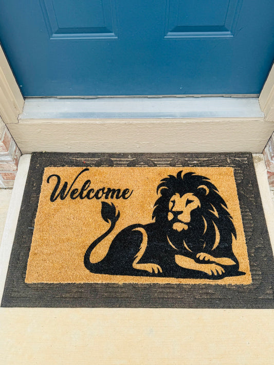 Welcome with Lion of Judah 18x30 Doormat
