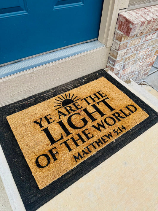 YE ARE THE LIGHT OF THE WORLD MATTHEW 5:14 KJV 18x30 Doormat