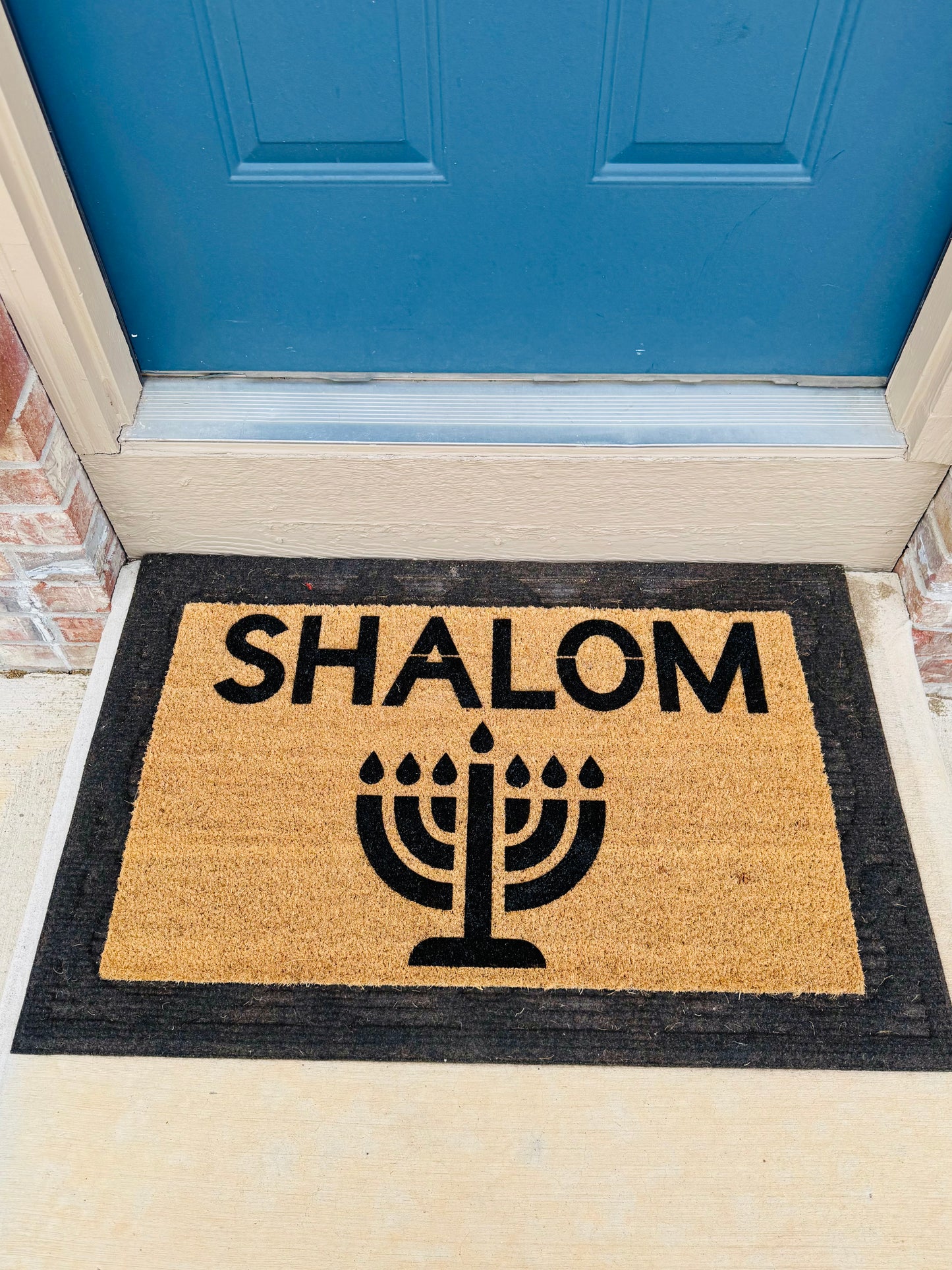 Shalom Menorah 18x30 Doormat