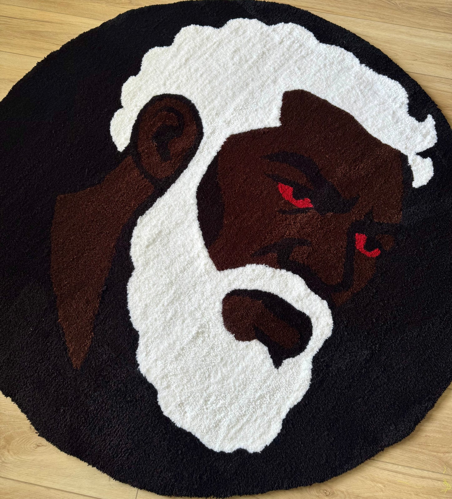 Christ Depiction – HandTufted Circular Rug Revelation 1:14-15