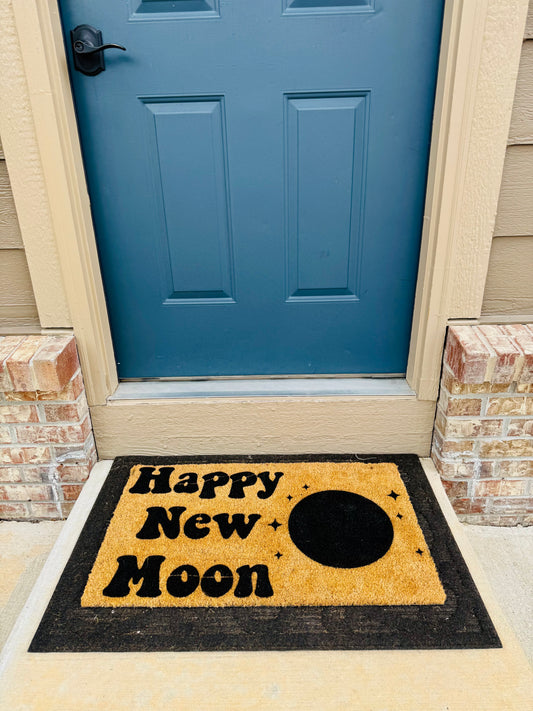 Happy New Moon 18x30 Doormat