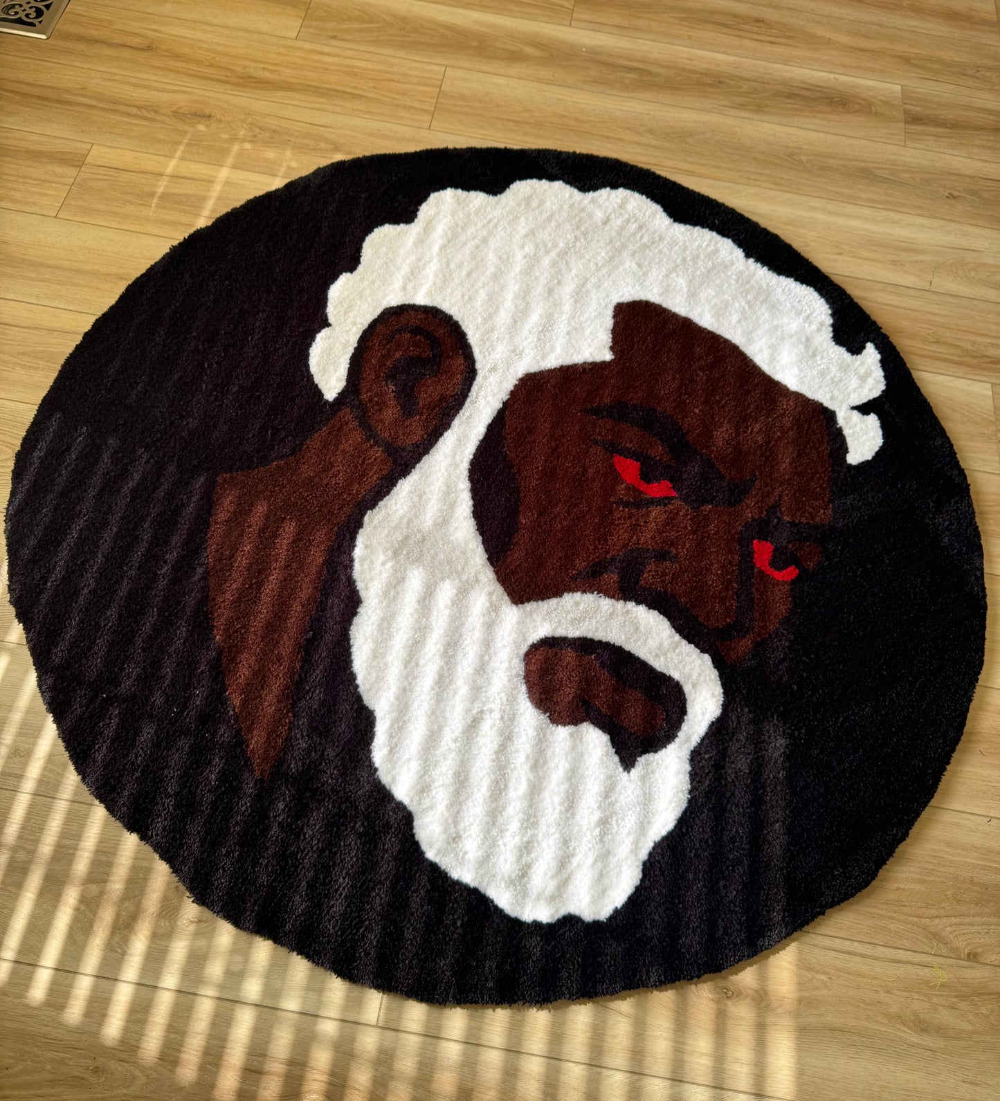 Christ Depiction – HandTufted Circular Rug Revelation 1:14-15