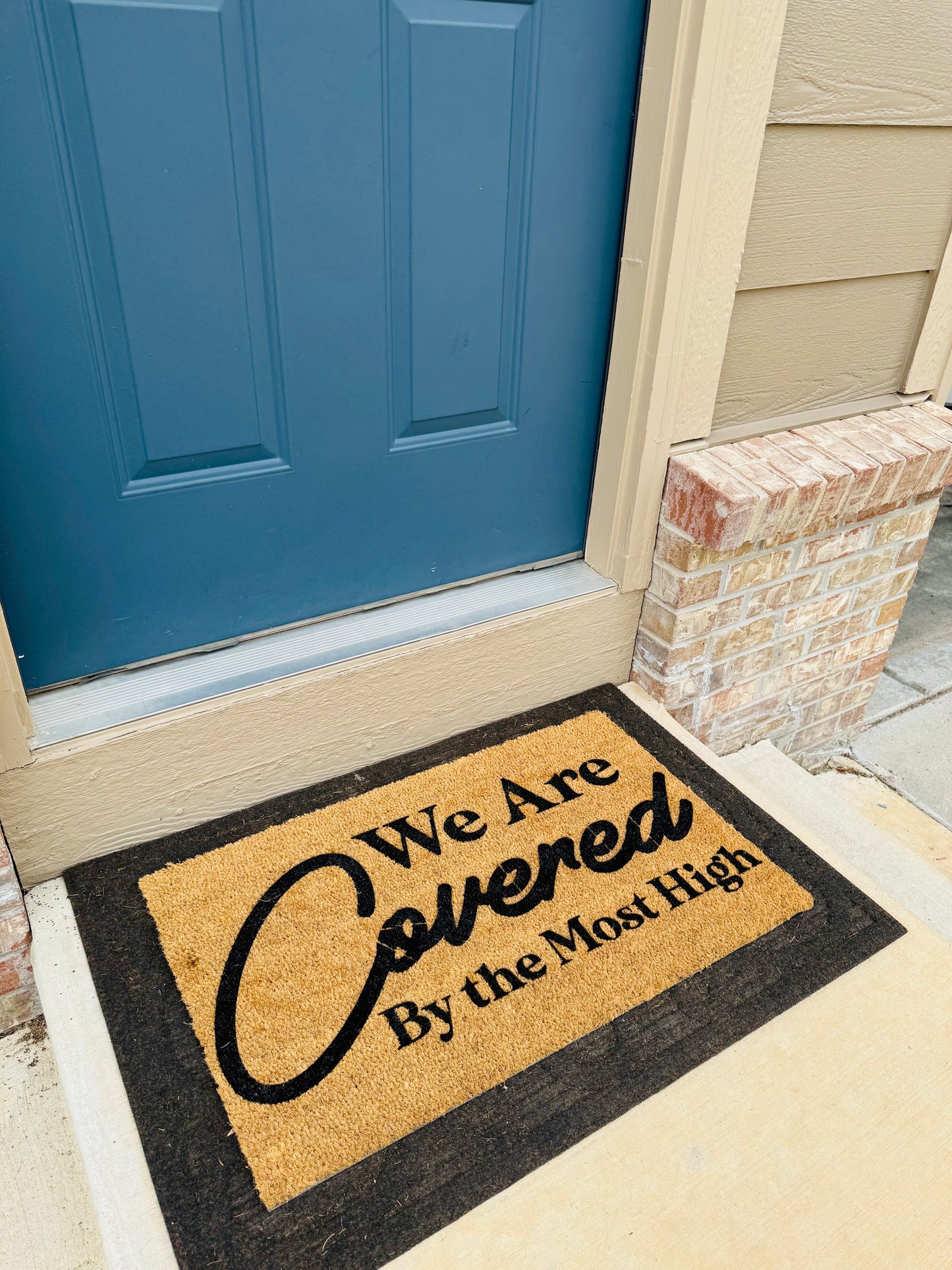 We Are Covered By the Most High 18x30 doormat