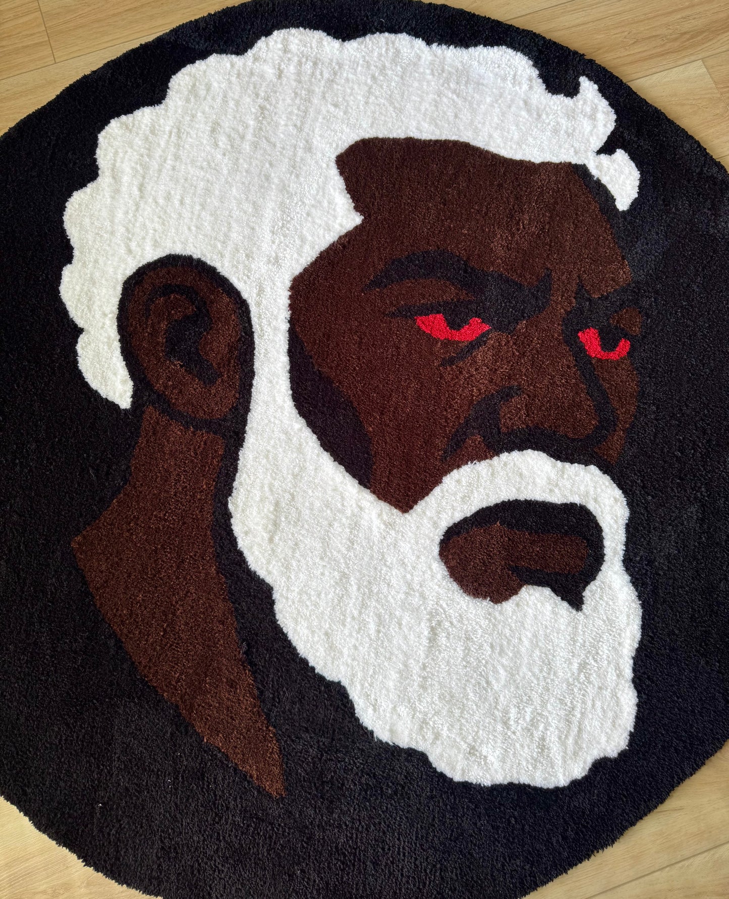 Christ Depiction – HandTufted Circular Rug Revelation 1:14-15