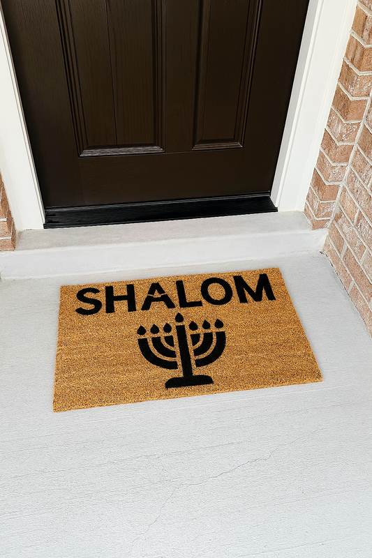 Shalom Menorah 18x30 Doormat