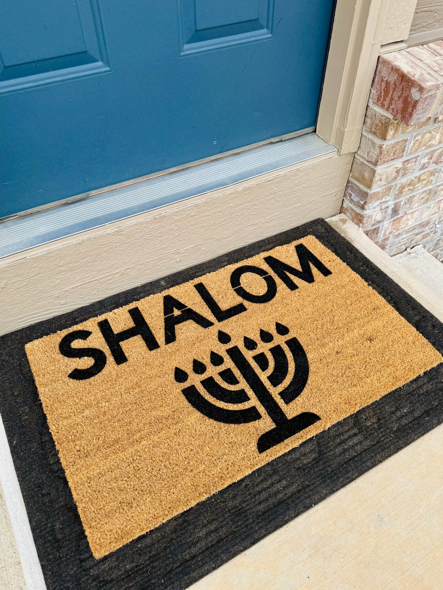 Shalom Menorah 18x30 Doormat