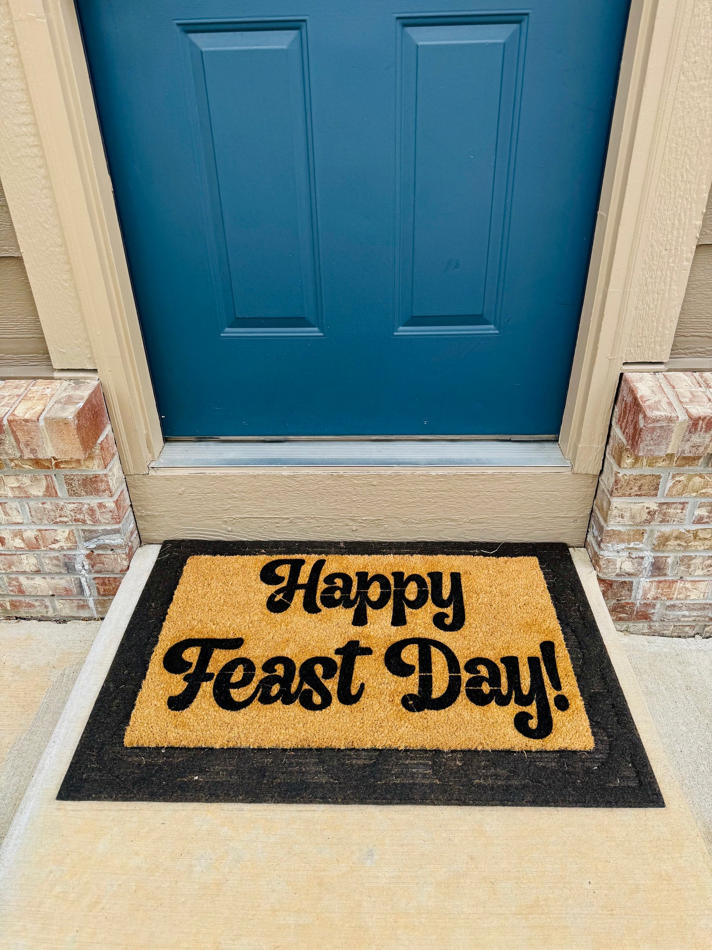Happy Feast Day 18x30 Doormat